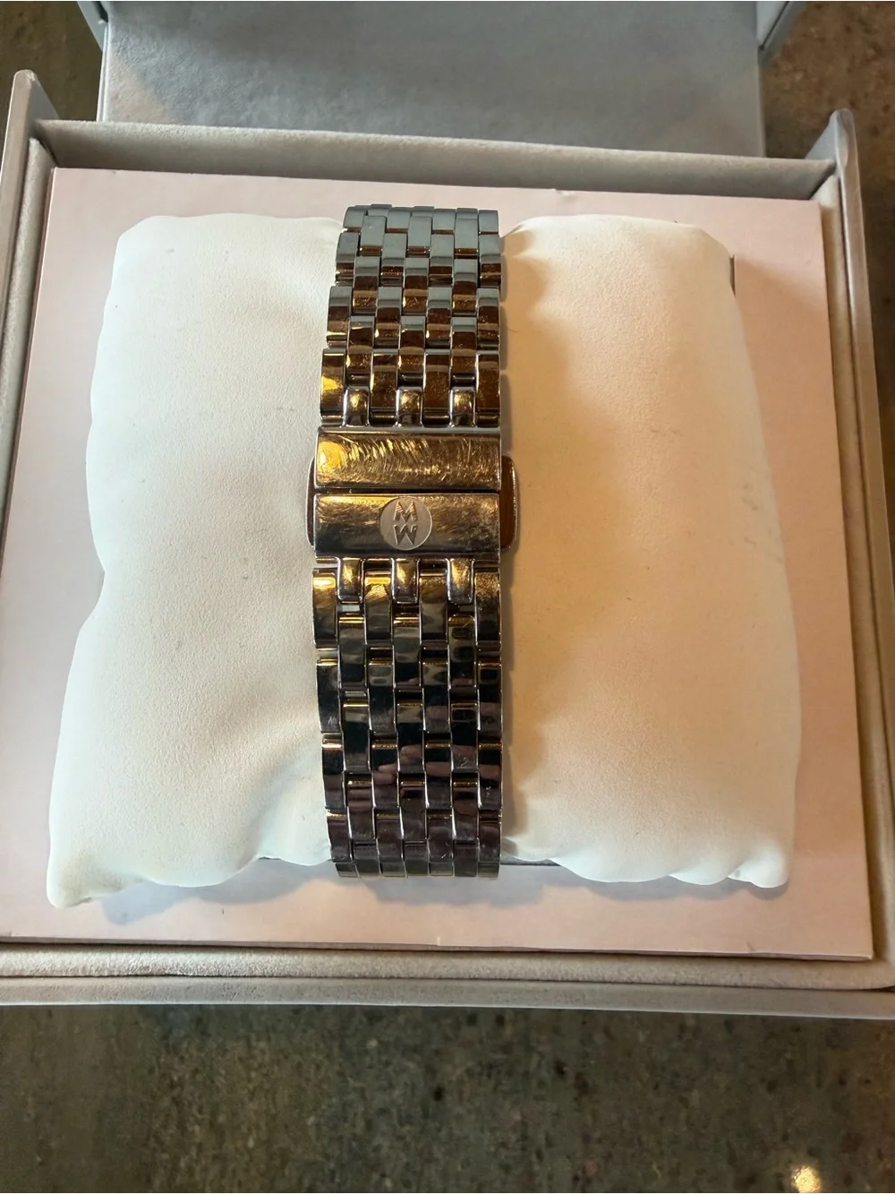 Michele Silver-Tone Crystal Bezel Stainless Steel Women's Watch